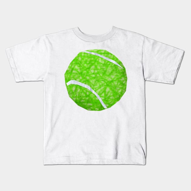 Tennis ball Kids T-Shirt by Babban Gaelg